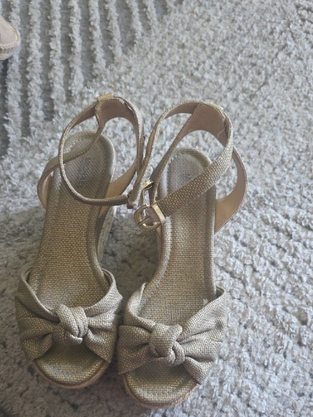 MICHAEL Michael Kors Metallic Gold Strappy Women's Sandal - Picture 2 of 5